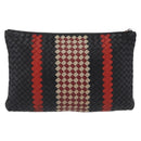 Bottega Veneta INTRECCIATO Clutch Bag Leather Black Red Auth ep16743-3
