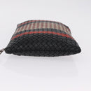 Bottega Veneta INTRECCIATO Clutch Bag Leather Black Red Auth ep16743-5