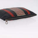Bottega Veneta INTRECCIATO Clutch Bag Leather Black Red Auth ep16743-6