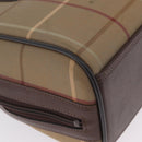 Burberrys Nova Check Hand Bag Canvas Beige Gold Tone Auth ep16747-11
