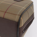 Burberrys Nova Check Hand Bag Canvas Beige Gold Tone Auth ep16747-12