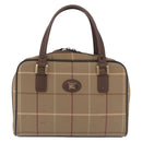 Burberrys Nova Check Hand Bag Canvas Beige Gold Tone Auth ep16747-2