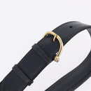 CELINE Shoulder Bag Leather Navy Gold Tone Auth ep16758-10