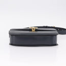 CELINE Shoulder Bag Leather Navy Gold Tone Auth ep16758-11