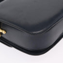 CELINE Shoulder Bag Leather Navy Gold Tone Auth ep16758-16