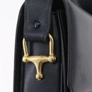 CELINE Shoulder Bag Leather Navy Gold Tone Auth ep16758-16