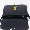 CELINE Shoulder Bag Leather Navy Gold Tone Auth ep16758-19