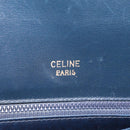 CELINE Shoulder Bag Leather Navy Gold Tone Auth ep16758-20