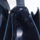 CELINE Shoulder Bag Leather Navy Gold Tone Auth ep16758-22