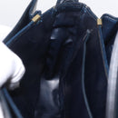 CELINE Shoulder Bag Leather Navy Gold Tone Auth ep16758-23
