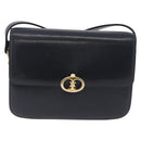 CELINE Shoulder Bag Leather Navy Gold Tone Auth ep16758-13