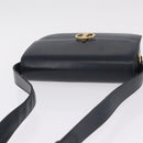 CELINE Shoulder Bag Leather Navy Gold Tone Auth ep16758-6