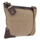 PRADA Shoulder Bag Canvas Beige Silver Auth ep16765-1