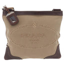 PRADA Shoulder Bag Canvas Beige Silver Auth ep16765-2