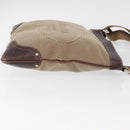 PRADA Shoulder Bag Canvas Beige Silver Auth ep16765-5