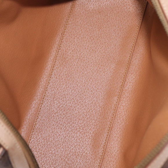 CELINE Macadam Hand Bag PVC Brown Gold Tone Auth ep16767
