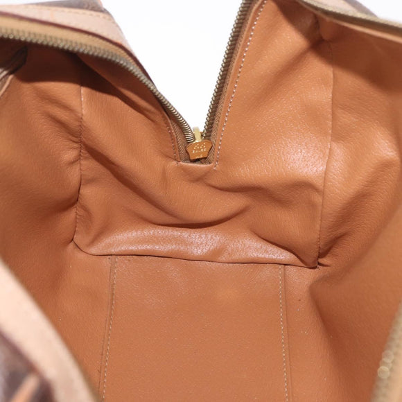 CELINE Macadam Hand Bag PVC Brown Gold Tone Auth ep16767