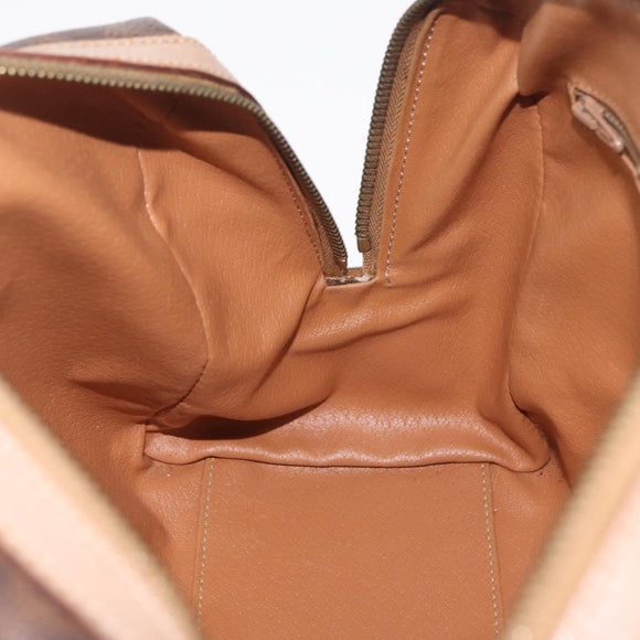 CELINE Macadam Hand Bag PVC Brown Gold Tone Auth ep16767