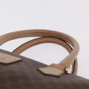 CELINE Macadam Hand Bag PVC Brown Gold Tone Auth ep16767-8