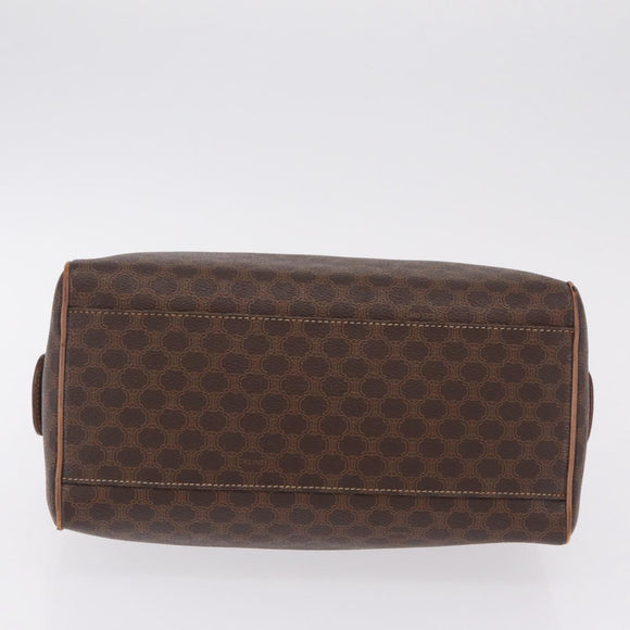 CELINE Macadam Hand Bag PVC Brown Gold Tone Auth ep16767