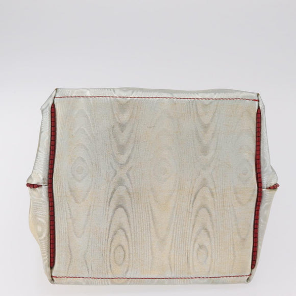 LOEWE Anagram Shoulder Bag Coated Canvas Silver Gold Auth ep16771