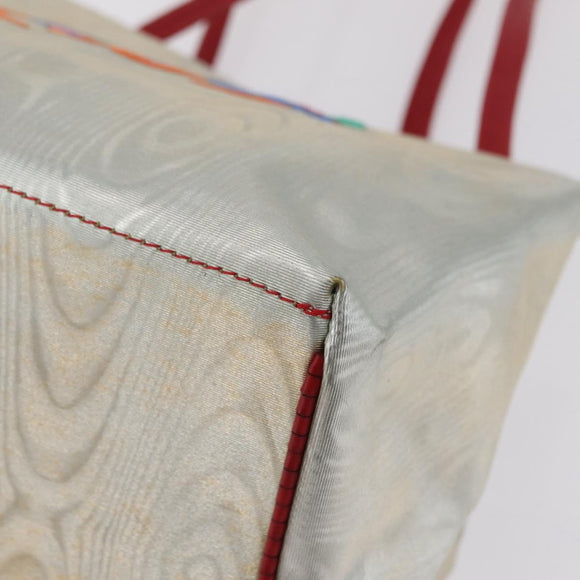 LOEWE Anagram Shoulder Bag Coated Canvas Silver Gold Auth ep16771