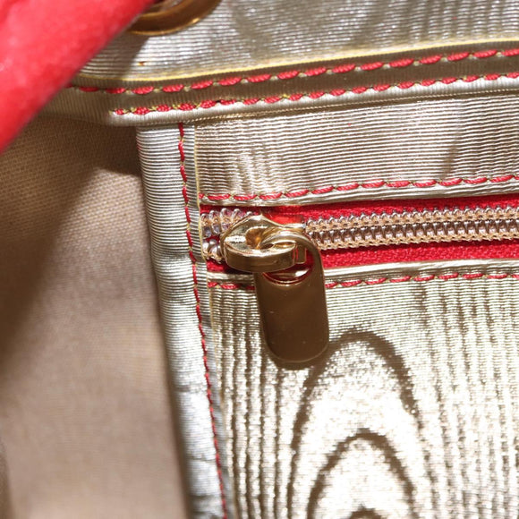 LOEWE Anagram Shoulder Bag Coated Canvas Silver Gold Auth ep16771