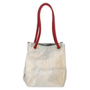 LOEWE Anagram Shoulder Bag Coated Canvas Silver Gold Auth ep16771-2