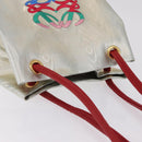 LOEWE Anagram Shoulder Bag Coated Canvas Silver Gold Auth ep16771-8
