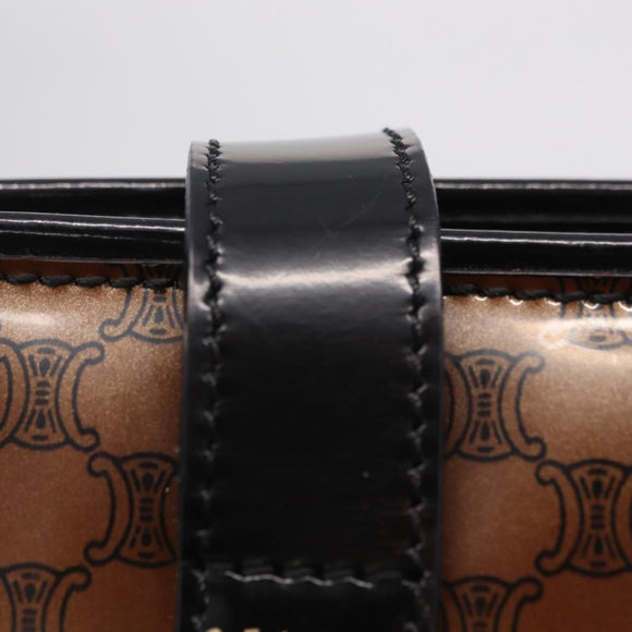 CELINE Macadam Tote Bag PVC Brown Gold Tone Auth ep16772A