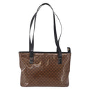 CELINE Macadam Tote Bag PVC Brown Gold Tone Auth ep16772A-2