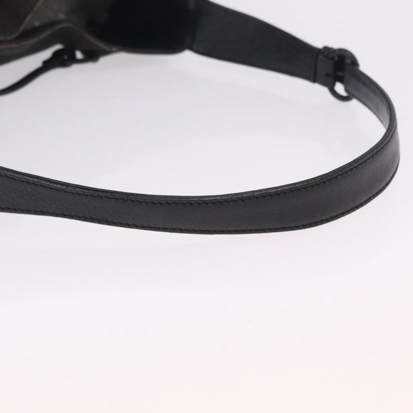 GUCCI GG Canvas Horsebit Shoulder Bag Black 101975 Auth ep16774