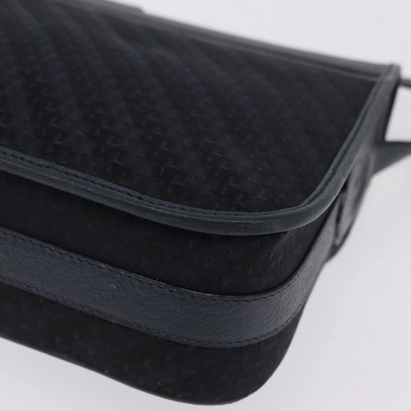 GUCCI Shoulder Bag Canvas Navy Gold Auth ep16775
