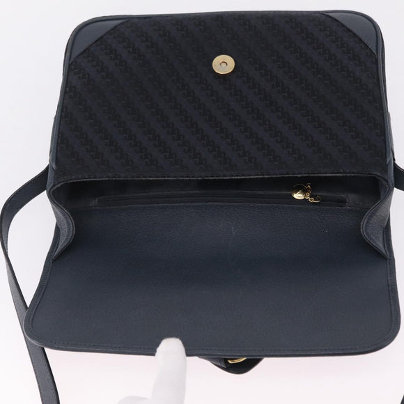 GUCCI Shoulder Bag Canvas Navy Gold Auth ep16775