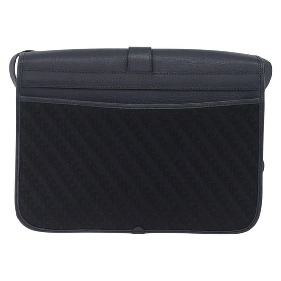GUCCI Shoulder Bag Canvas Navy Gold Auth ep16775