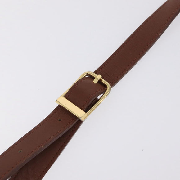Burberrys Shoulder Bag Leather Brown Gold Tone Auth ep16784