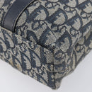 Christian Dior Trotter Canvas Hand Bag Navy Gold Tone Auth ep16785-11