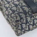 Christian Dior Trotter Canvas Hand Bag Navy Gold Tone Auth ep16785-12