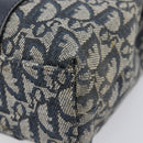 Christian Dior Trotter Canvas Hand Bag Navy Gold Tone Auth ep16785-13