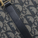Christian Dior Trotter Canvas Hand Bag Navy Gold Tone Auth ep16785-16