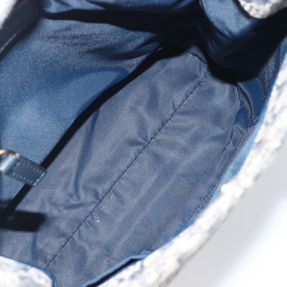 Christian Dior Trotter Canvas Hand Bag Navy Gold Tone Auth ep16785