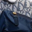 Christian Dior Trotter Canvas Hand Bag Navy Gold Tone Auth ep16785-22