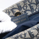 Christian Dior Trotter Canvas Hand Bag Navy Gold Tone Auth ep16785-24