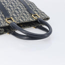 Christian Dior Trotter Canvas Hand Bag Navy Gold Tone Auth ep16785-7