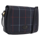 Burberrys Nova Check Shoulder Bag PVC Leather Navy Gold Tone Auth ep16786A-1