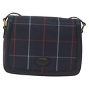 Burberrys Nova Check Shoulder Bag PVC Leather Navy Gold Tone Auth ep16786A-2