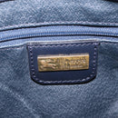 Burberrys Nova Check Shoulder Bag PVC Leather Navy Gold Tone Auth ep16786A-20