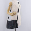 Burberrys Nova Check Shoulder Bag PVC Leather Navy Gold Tone Auth ep16786A-27