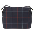 Burberrys Nova Check Shoulder Bag PVC Leather Navy Gold Tone Auth ep16786A-3