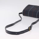 Burberrys Nova Check Shoulder Bag PVC Leather Navy Gold Tone Auth ep16786A-7